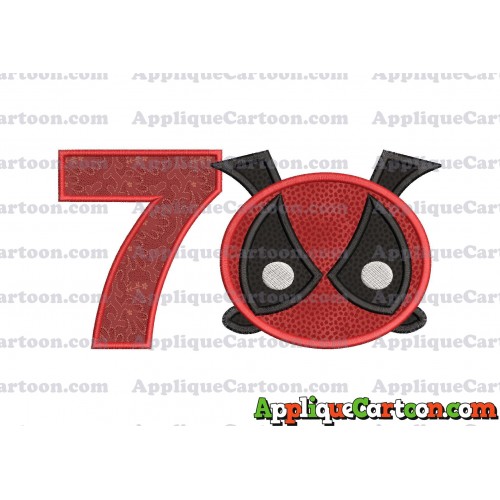 Tsum Tsum Deadpool Applique Embroidery Design Birthday Number 7