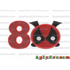 Tsum Tsum Deadpool Applique Embroidery Design Birthday Number 8