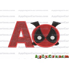 Tsum Tsum Deadpool Applique Embroidery Design With Alphabet A