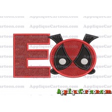 Tsum Tsum Deadpool Applique Embroidery Design With Alphabet E