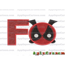 Tsum Tsum Deadpool Applique Embroidery Design With Alphabet F