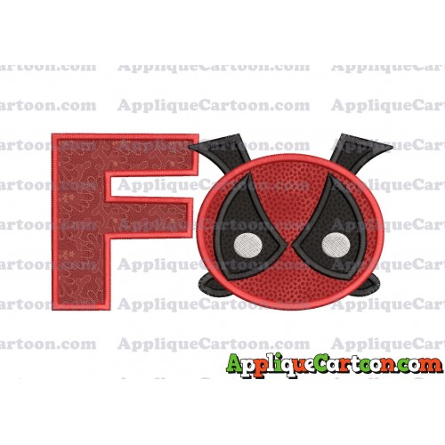 Tsum Tsum Deadpool Applique Embroidery Design With Alphabet F