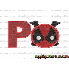 Tsum Tsum Deadpool Applique Embroidery Design With Alphabet P