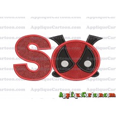 Tsum Tsum Deadpool Applique Embroidery Design With Alphabet S