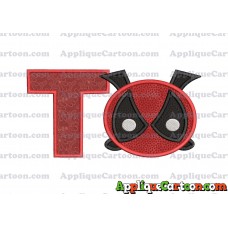 Tsum Tsum Deadpool Applique Embroidery Design With Alphabet T