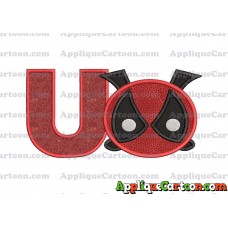 Tsum Tsum Deadpool Applique Embroidery Design With Alphabet U