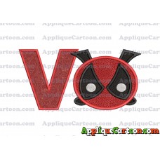 Tsum Tsum Deadpool Applique Embroidery Design With Alphabet V