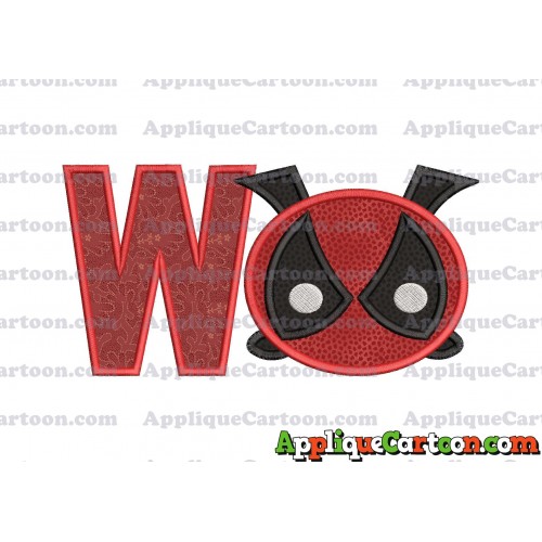 Tsum Tsum Deadpool Applique Embroidery Design With Alphabet W