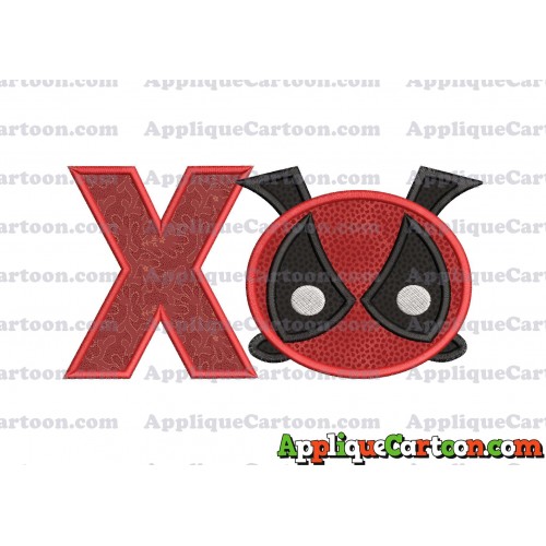 Tsum Tsum Deadpool Applique Embroidery Design With Alphabet X