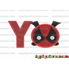 Tsum Tsum Deadpool Applique Embroidery Design With Alphabet Y