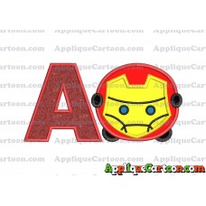 Tsum Tsum Iron man Applique Embroidery Design With Alphabet A