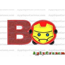 Tsum Tsum Iron man Applique Embroidery Design With Alphabet B