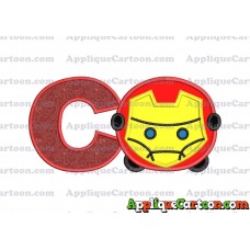 Tsum Tsum Iron man Applique Embroidery Design With Alphabet C