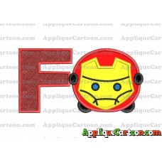 Tsum Tsum Iron man Applique Embroidery Design With Alphabet F
