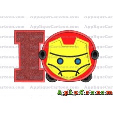 Tsum Tsum Iron man Applique Embroidery Design With Alphabet I