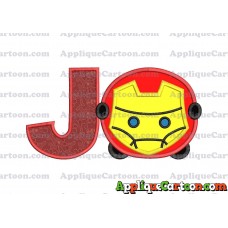 Tsum Tsum Iron man Applique Embroidery Design With Alphabet J