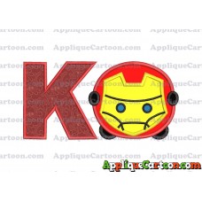 Tsum Tsum Iron man Applique Embroidery Design With Alphabet K