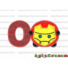 Tsum Tsum Iron man Applique Embroidery Design With Alphabet O