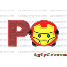 Tsum Tsum Iron man Applique Embroidery Design With Alphabet P
