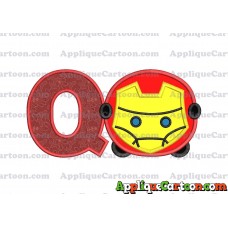 Tsum Tsum Iron man Applique Embroidery Design With Alphabet Q