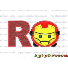 Tsum Tsum Iron man Applique Embroidery Design With Alphabet R