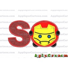Tsum Tsum Iron man Applique Embroidery Design With Alphabet S