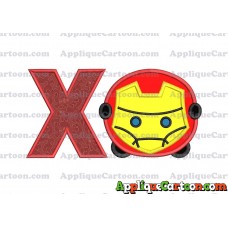 Tsum Tsum Iron man Applique Embroidery Design With Alphabet X