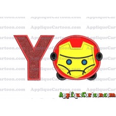 Tsum Tsum Iron man Applique Embroidery Design With Alphabet Y