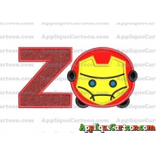 Tsum Tsum Iron man Applique Embroidery Design With Alphabet Z