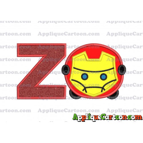 Tsum Tsum Iron man Applique Embroidery Design With Alphabet Z
