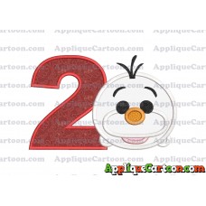 Tsum Tsum Olaf Applique Embroidery Design Birthday Number 2