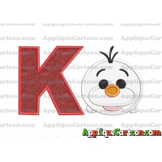 Tsum Tsum Olaf Applique Embroidery Design With Alphabet K