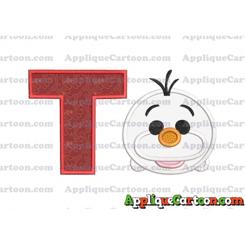 Tsum Tsum Olaf Applique Embroidery Design With Alphabet T