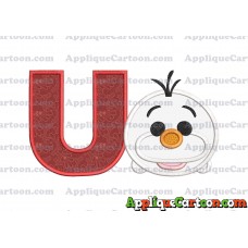 Tsum Tsum Olaf Applique Embroidery Design With Alphabet U