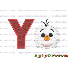 Tsum Tsum Olaf Applique Embroidery Design With Alphabet Y