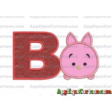 Tsum Tsum Piglet Applique Embroidery Design With Alphabet B