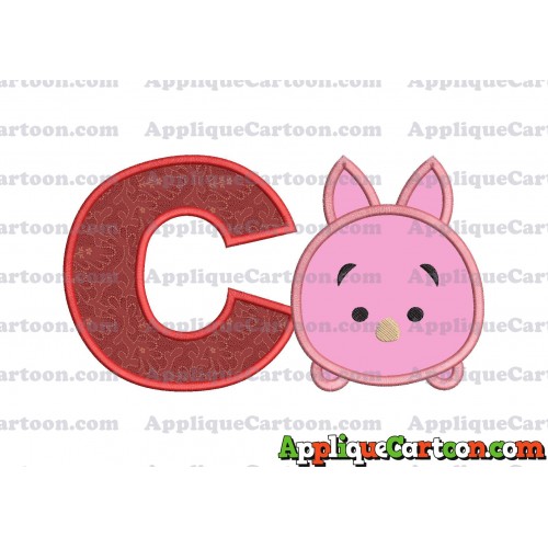 Tsum Tsum Piglet Applique Embroidery Design With Alphabet C