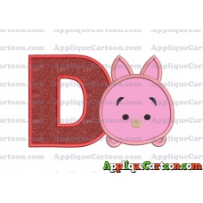 Tsum Tsum Piglet Applique Embroidery Design With Alphabet D