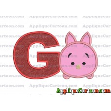 Tsum Tsum Piglet Applique Embroidery Design With Alphabet G