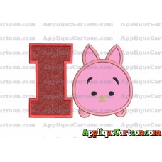 Tsum Tsum Piglet Applique Embroidery Design With Alphabet I
