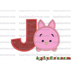 Tsum Tsum Piglet Applique Embroidery Design With Alphabet J