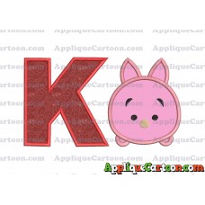 Tsum Tsum Piglet Applique Embroidery Design With Alphabet K