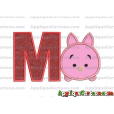 Tsum Tsum Piglet Applique Embroidery Design With Alphabet M