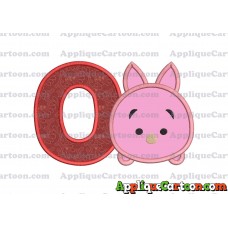 Tsum Tsum Piglet Applique Embroidery Design With Alphabet O