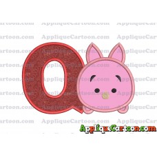 Tsum Tsum Piglet Applique Embroidery Design With Alphabet Q
