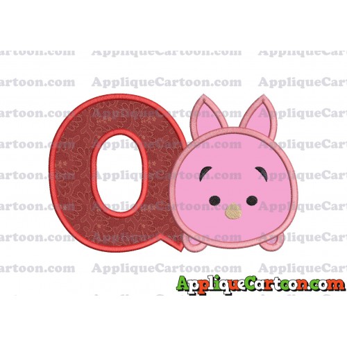 Tsum Tsum Piglet Applique Embroidery Design With Alphabet Q
