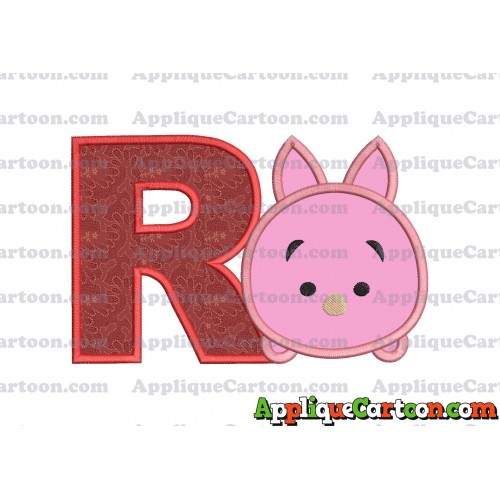 Tsum Tsum Piglet Applique Embroidery Design With Alphabet R