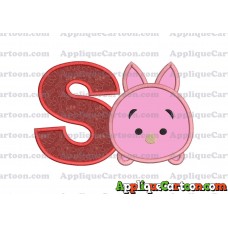 Tsum Tsum Piglet Applique Embroidery Design With Alphabet S