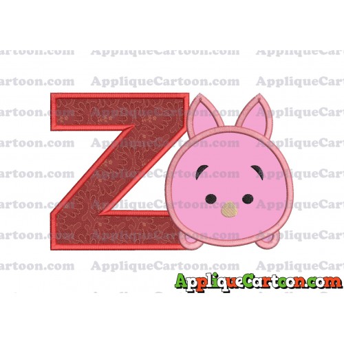 Tsum Tsum Piglet Applique Embroidery Design With Alphabet Z