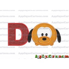 Tsum Tsum Pluto Applique Embroidery Design With Alphabet D